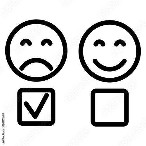 sad choice outline icon