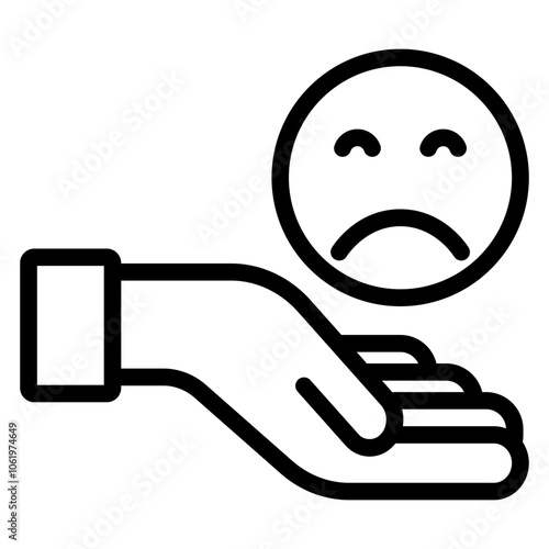 sad outline icon
