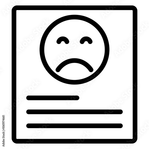 sad feedback outline icon
