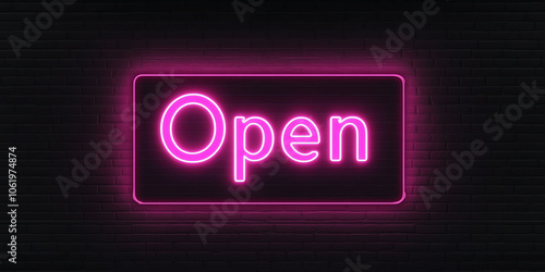 pink neon open sign, AI generated