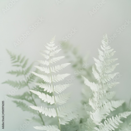 Delicate fern leaves in soft focus