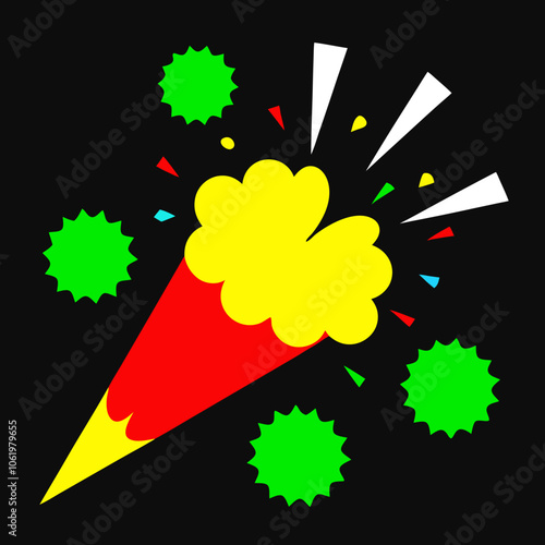 Party Popper Explosion vector art illustration 