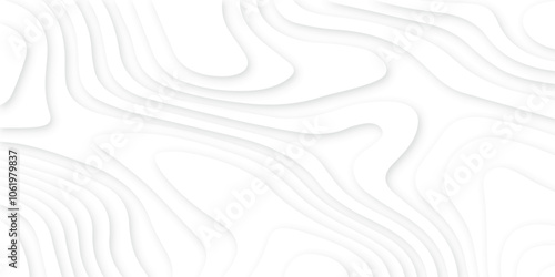 Abstract White paper cut background with lines, 3d realistic papercut decoration textured with wavy layers, modern wallpaper texture and 3d realistic design use for banner flyers, posters.	
