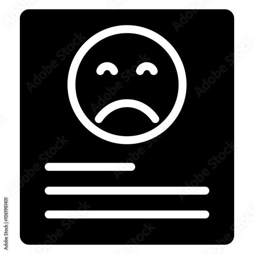 sad feedback black icon