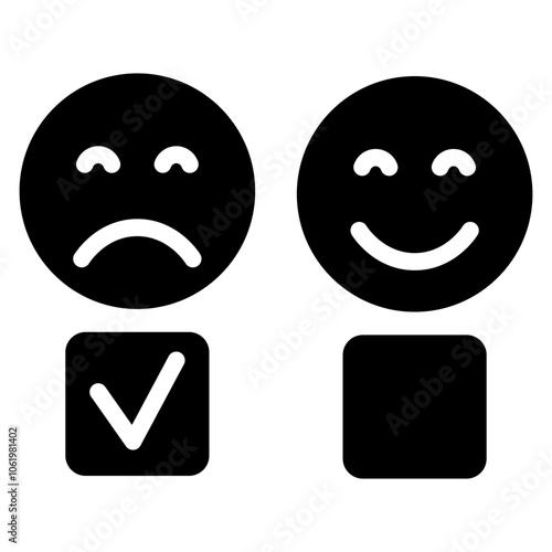 sad choice black icon