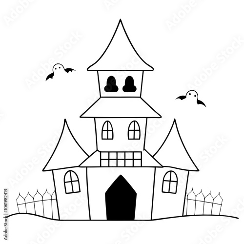 haunted-house-vector-art-illustration photo