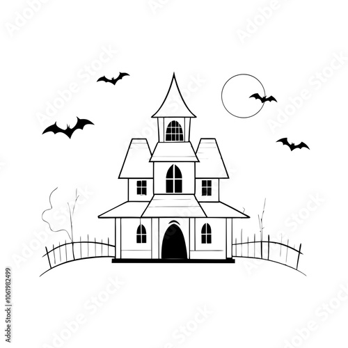 haunted-house-vector-art-illustration photo