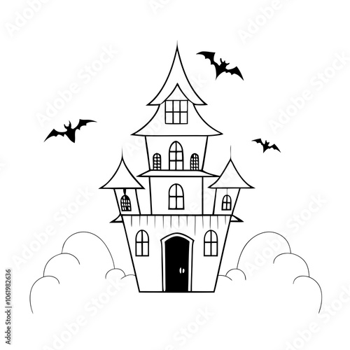 haunted-house-vector-art-illustration photo