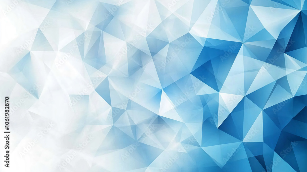 An abstract geometric background featuring blue and white triangular shapes, creating a dynamic and modern design An abstract geometric background featuring blue and white triangular shapes, creating a dynamic and modern design