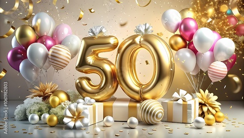Party 50 number ,  50th birthday 