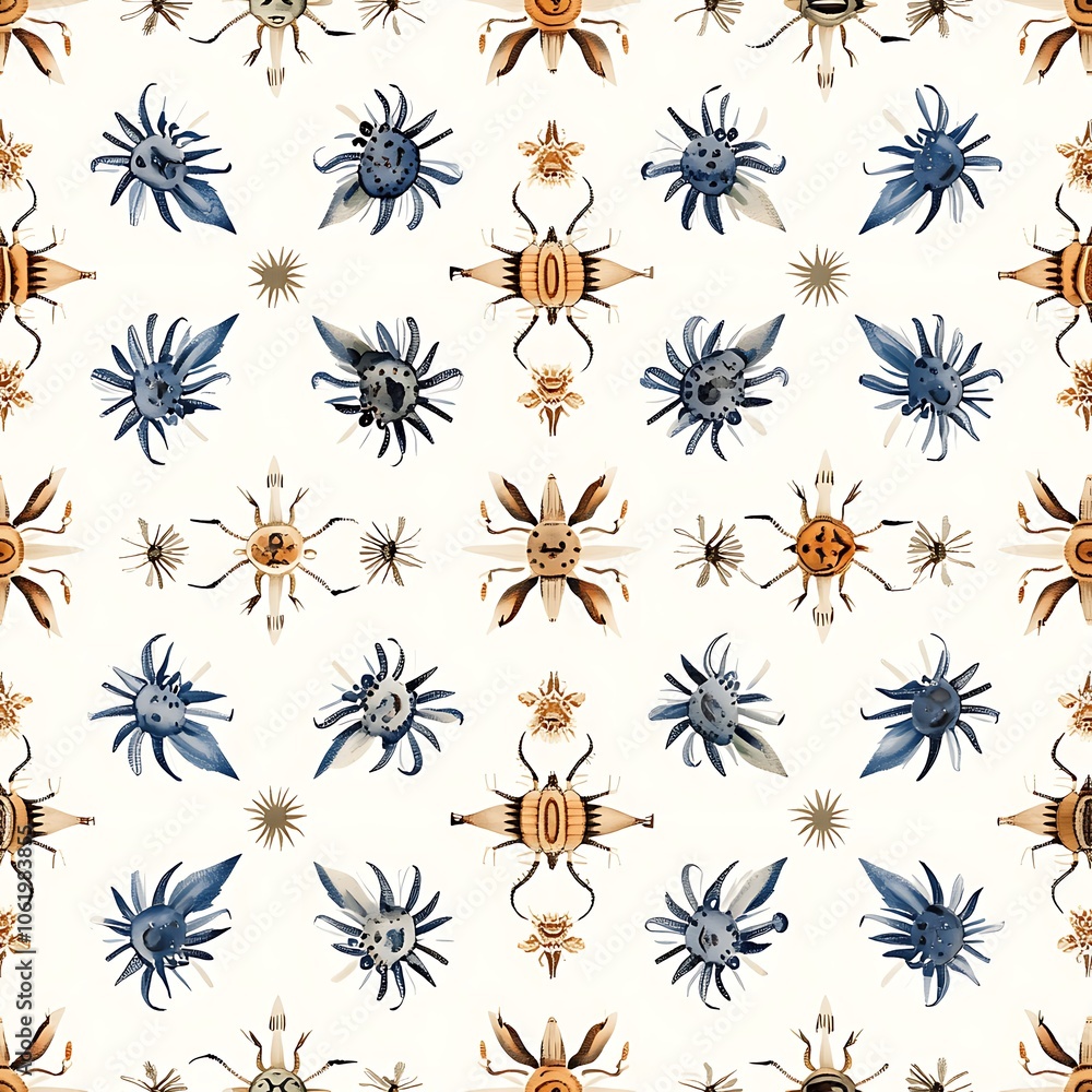 Zodiac Animals Pattern in Symmetrical Design Zodiac Animals Pattern in Symmetrical Design