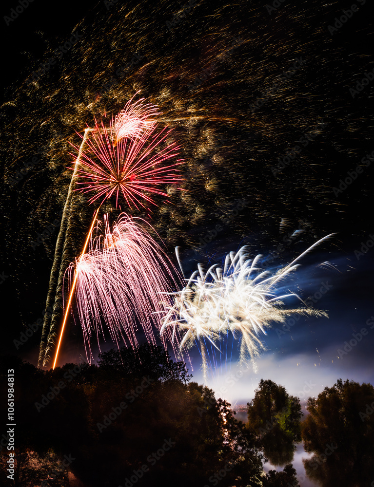 Firework display at a festival