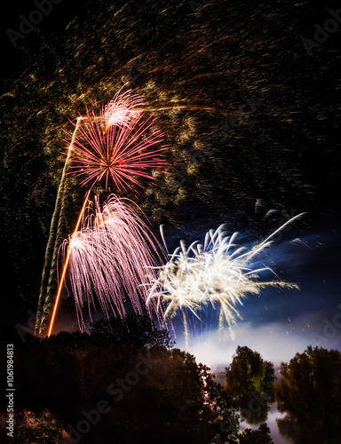 Firework display at a festival