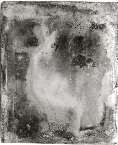 Old vintage daguerreotype photography for overlay. Grunge texture background image. photo