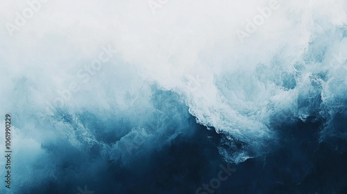 A deep blue sky with fluffy white clouds creates a calming and peaceful scene