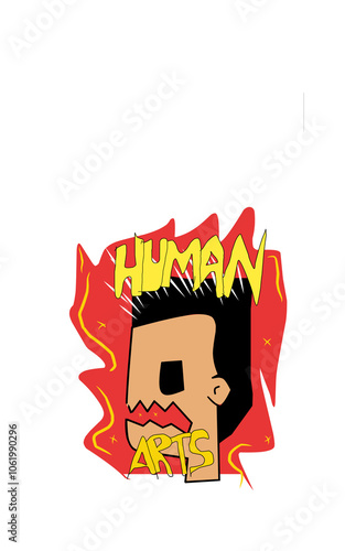 Caracter man and text