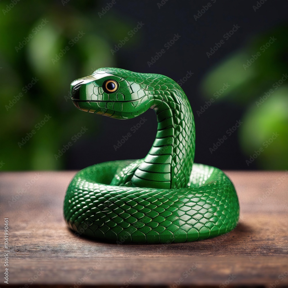 Fototapeta premium green snake on a branch