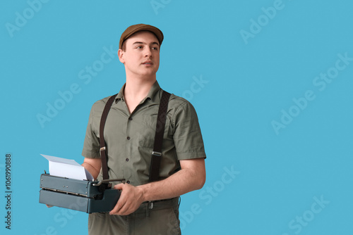 Young man with vintage type...
