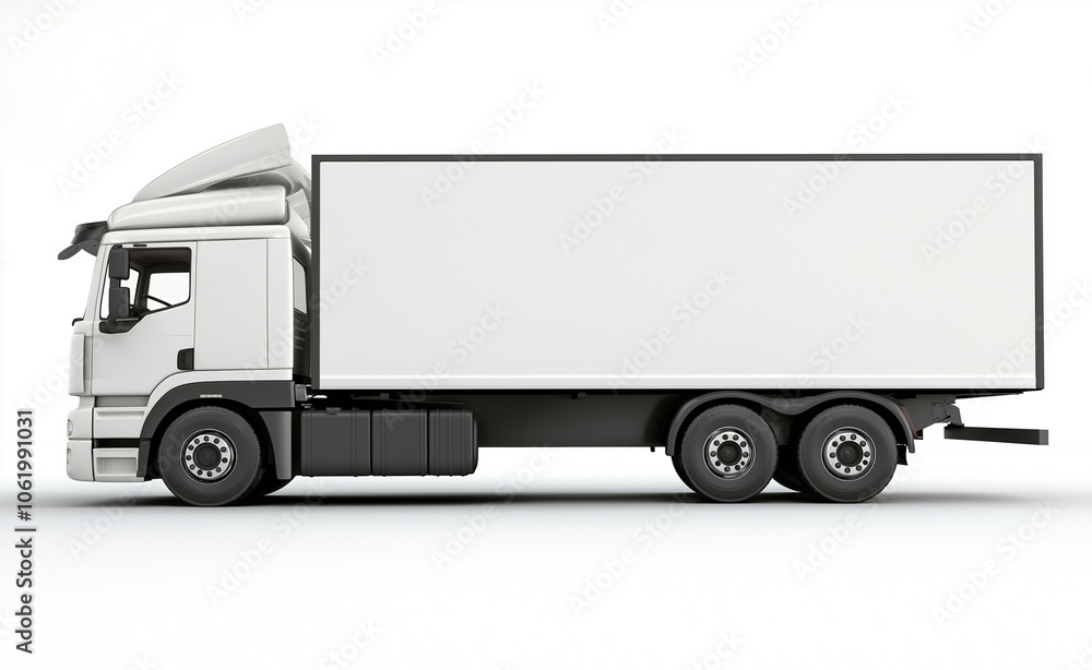 A clean, white delivery truck with no branding, positioned against a plain background, symbolizing logistics and transport. A clean, white delivery truck with no branding, positioned against a plain background, symbolizing logistics and transport.