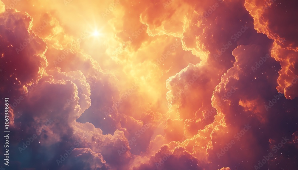 Dreamy ethereal scene of a paradise heaven, featuring radiant light beams and soft clouds, symbolizing spirit, soul, and divine faith Dreamy ethereal scene of a paradise heaven, featuring radiant light beams and soft clouds, symbolizing spirit, soul, and divine faith