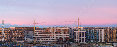 construction site at dawn