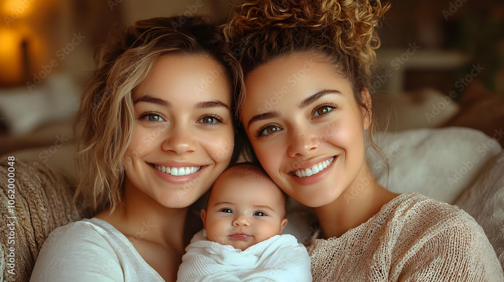 Smiling Women Holding Baby Photo Smiling Women Holding Baby Photo