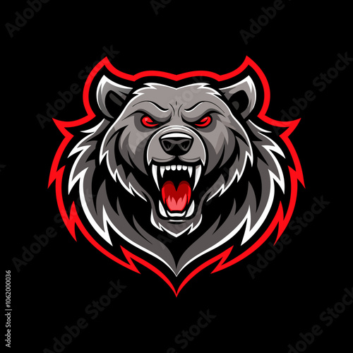 Wallpaper Mural Angry grizzly wolf logo Torontodigital.ca