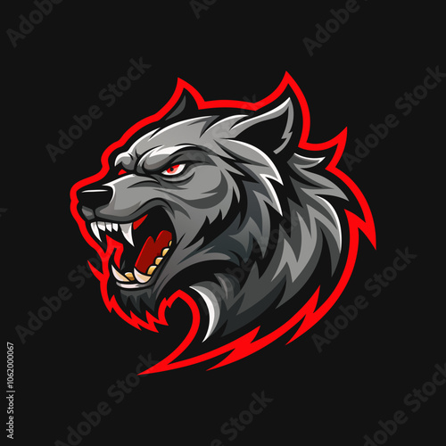 Angry grizzly wolf logo