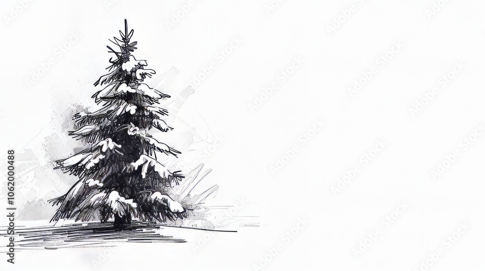 Obraz premium Christmas tree illustration.