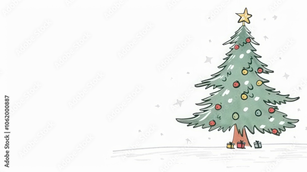 Fototapeta premium Christmas tree illustration.