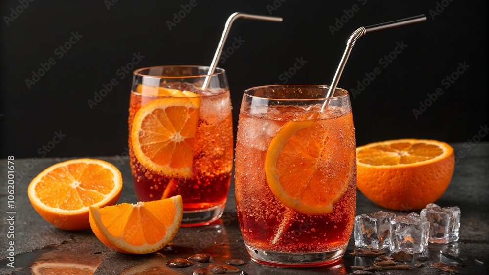 Fototapeta premium Lemonade Spritzer with Bubbles and Mint – Perfect for Summer Drink Blogs, Party Menus, Recipe Websites, and Food Photography