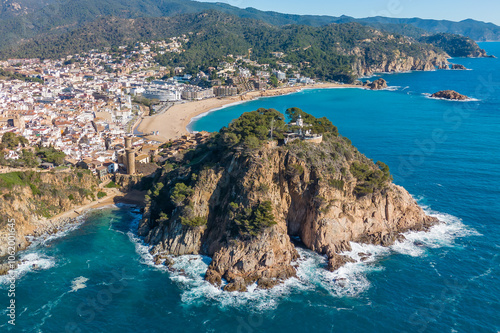 Tossa de Mar town on Costa Brava Mediterranean coast in Catalonia, Spain.