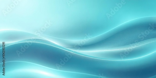 Smooth teal waves of light in a soft gradient, creating a calming and futuristic backdrop, gradient, background