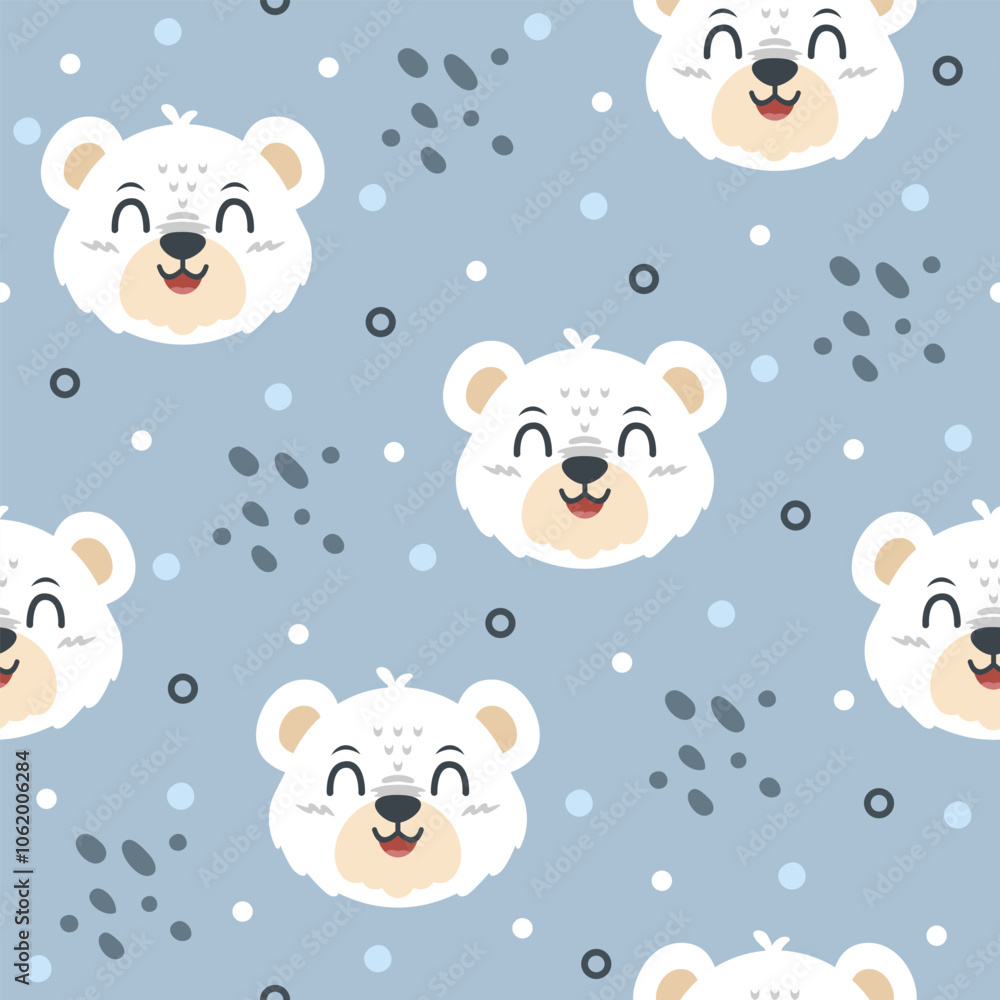 Cute Polar Bear Vector Pattern Fashion Design Cute Polar Bear Vector Pattern Fashion Design