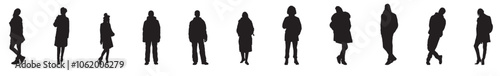 winter people in warm winter clothes silhouette