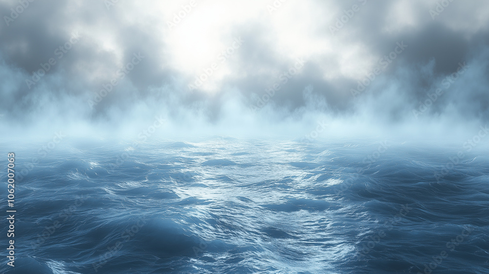 Abstract ocean waves rendered in soft, foggy grays and blues, fading into one another for a misty look: The waves appear distant and calm, with blurred edges creating a mysterious, Abstract ocean waves rendered in soft, foggy grays and blues, fading into one another for a misty look: The waves appear distant and calm, with blurred edges creating a mysterious,