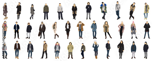 winter people in warm winter clothes