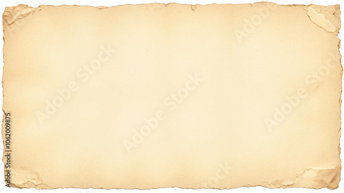 Ancient parchment paper texture with burnt edges with copy space