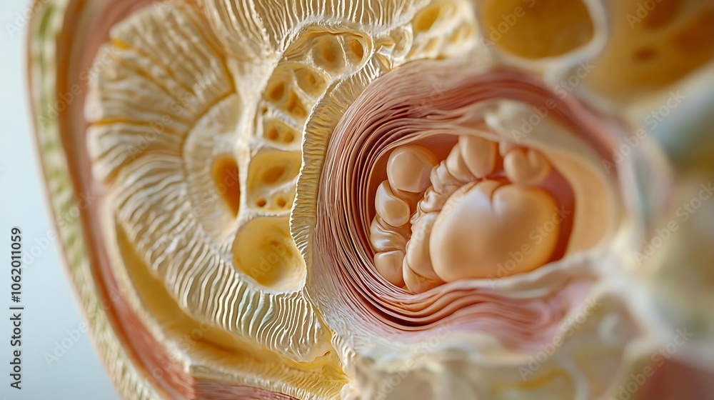 Human Anatomy Model Fetus in Utero Close Up Human Anatomy Model Fetus in Utero Close Up
