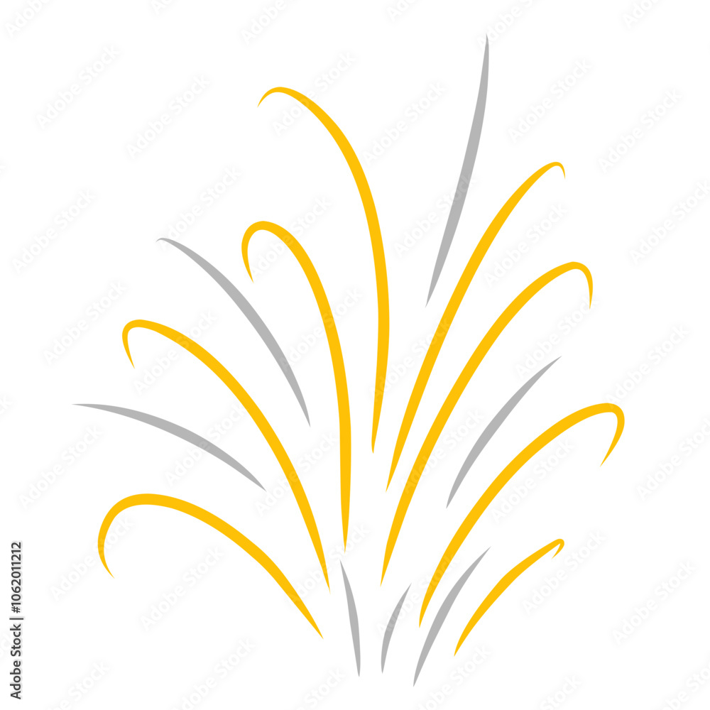 Fireworks illustration with gold and grey colour
Fireworks illustration with gold and grey colour