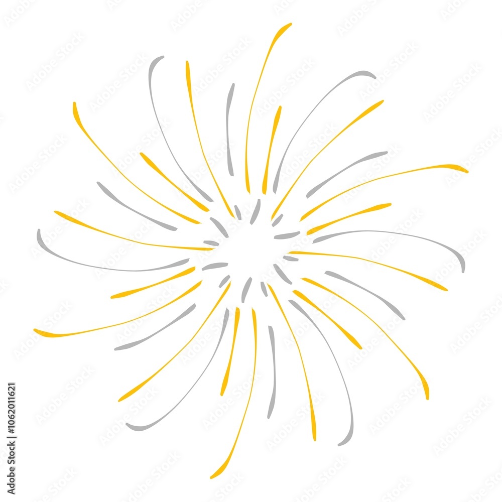 Fireworks illustration with gold and grey colour
Fireworks illustration with gold and grey colour