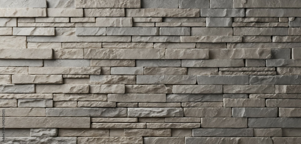 Obraz premium Polished Light Gray Stone Wall