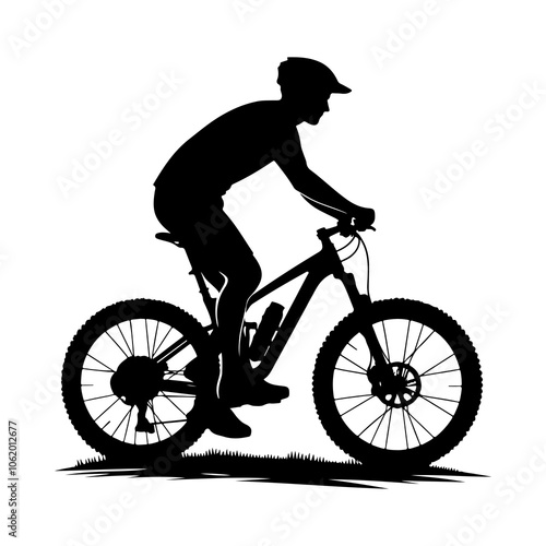 Mountain bike vector Silhouette of an extreme downhill mountain biker illustration
