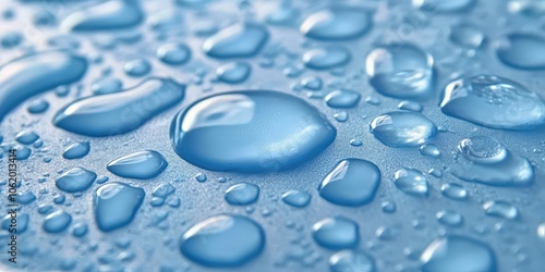 Water Droplets on Blue Surface