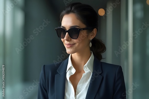 A businesswoman in sunglasses. Generated by AI