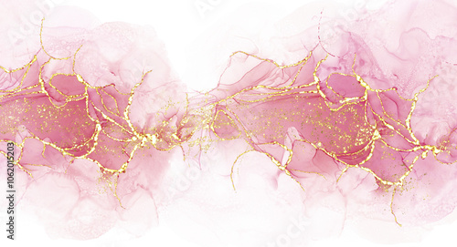 Pink alcohol ink Elegant looking abstract ink flow art with translucent background