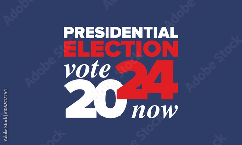 Vote 2024. Presidential Election in United States. Vote day, November 5. US Election. Patriotic american element. Poster, card, banner and background. Vector illustration