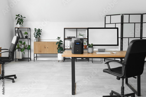 Blank computer monitor with...