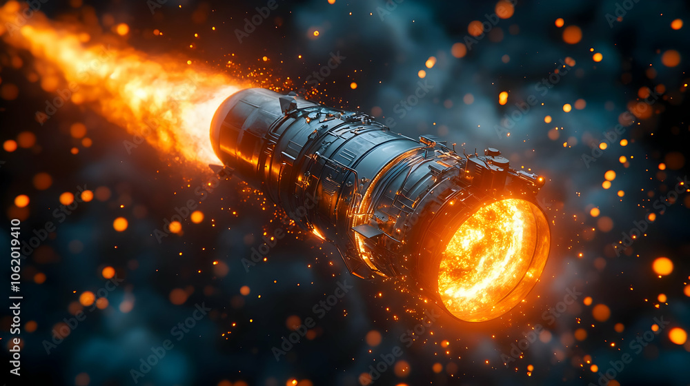 Futuristic Spaceship Engine 3D Illustration Futuristic Spaceship Engine 3D Illustration