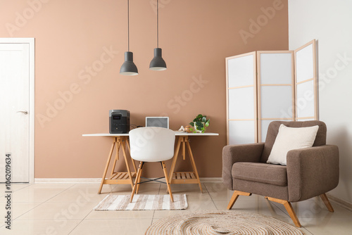Interior of office with wor...